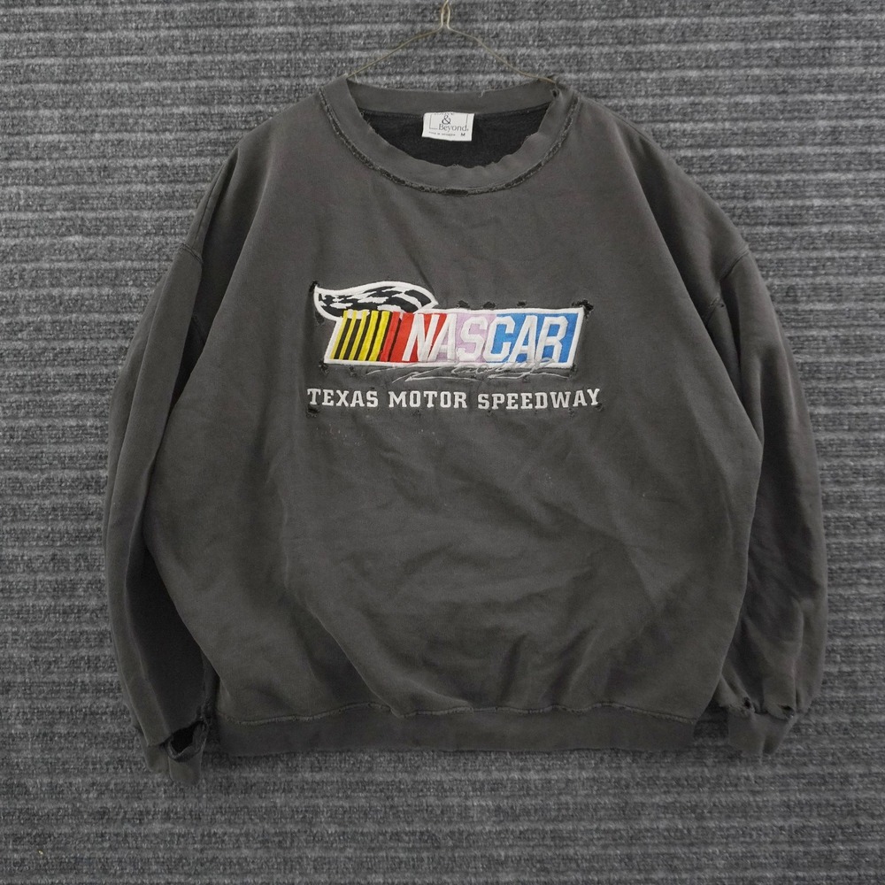 Vintage Above & Beyond NASCAR Texas Motor Speedway Sweatshirt M Grey Distressed